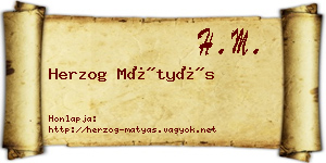 Herzog Mátyás névjegykártya